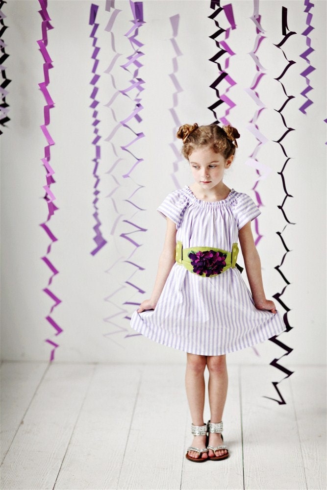 Girls Hydrangea Dress with Belt... Sizes 12/18M through 12