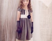 SALE Girl's Grey Knit GEORGIANNA dress... The Dear Jane Collection Sizes 12/18M through 12