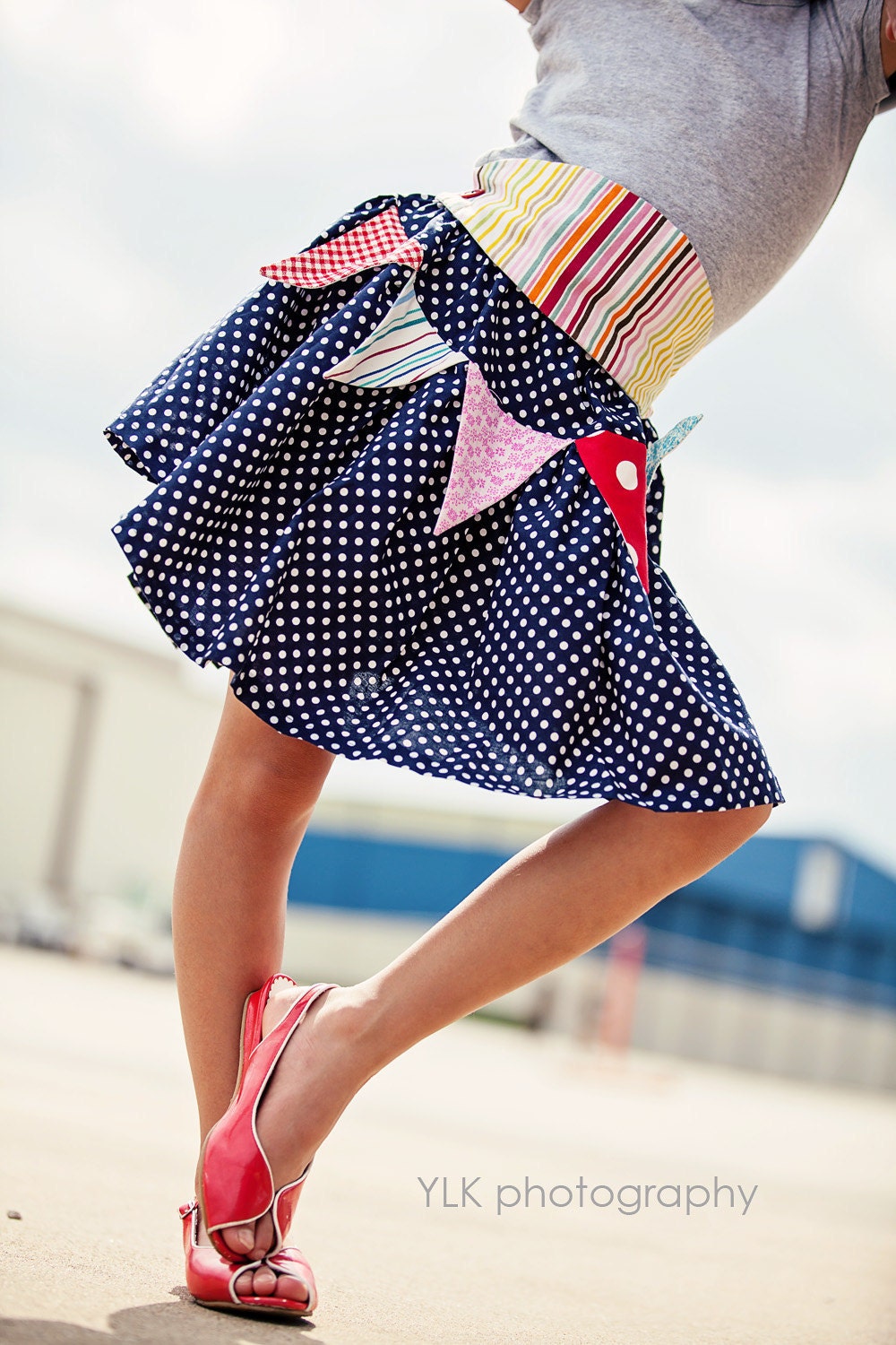 Girls BANNER DAY Pennant Flag Skirt with Cummerbund... Sizes 2T through 12