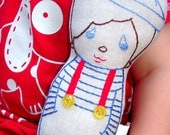 Linen Doll Pablo - Sailor - Plush toy for boys and girls  - Made to order-FREE WORLDWIDE SHIPPING