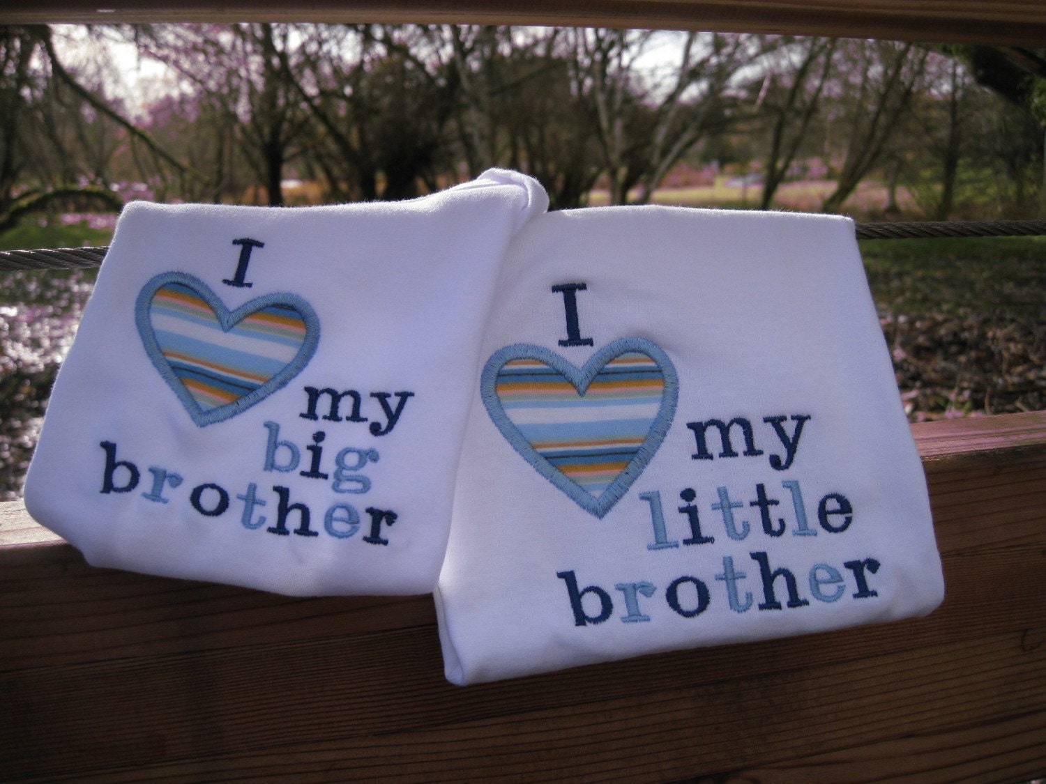 LONG SLEEVE Little Brother, Little Sister and Big Brother, Big Sister embroidered set. Announce the love between the siblings