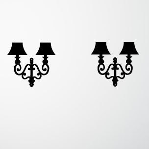 Wall Art Vinyl Decal Sticker Decor / Antique Set-Wall Lamp set