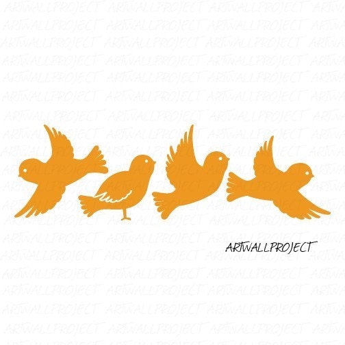 Wall Art Vinyl Decal Sticker Home Kids - Tree series - FOREST BIRDS /// Create your own tree decal