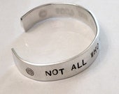 Custom- 7 inch- Handstamped Silver Metal Bracelet