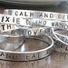 Double-sided Hand Stamped Metal Thin Cuff Bracelet