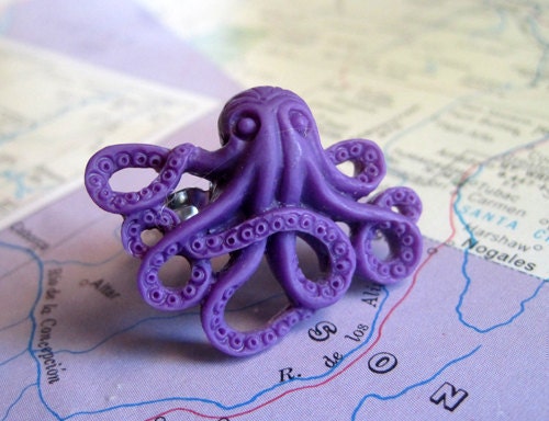 Ring Octopus Purple Small