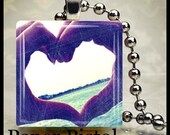 Scrabble Tile Pendant Necklace Love Hands  Ready to Ship