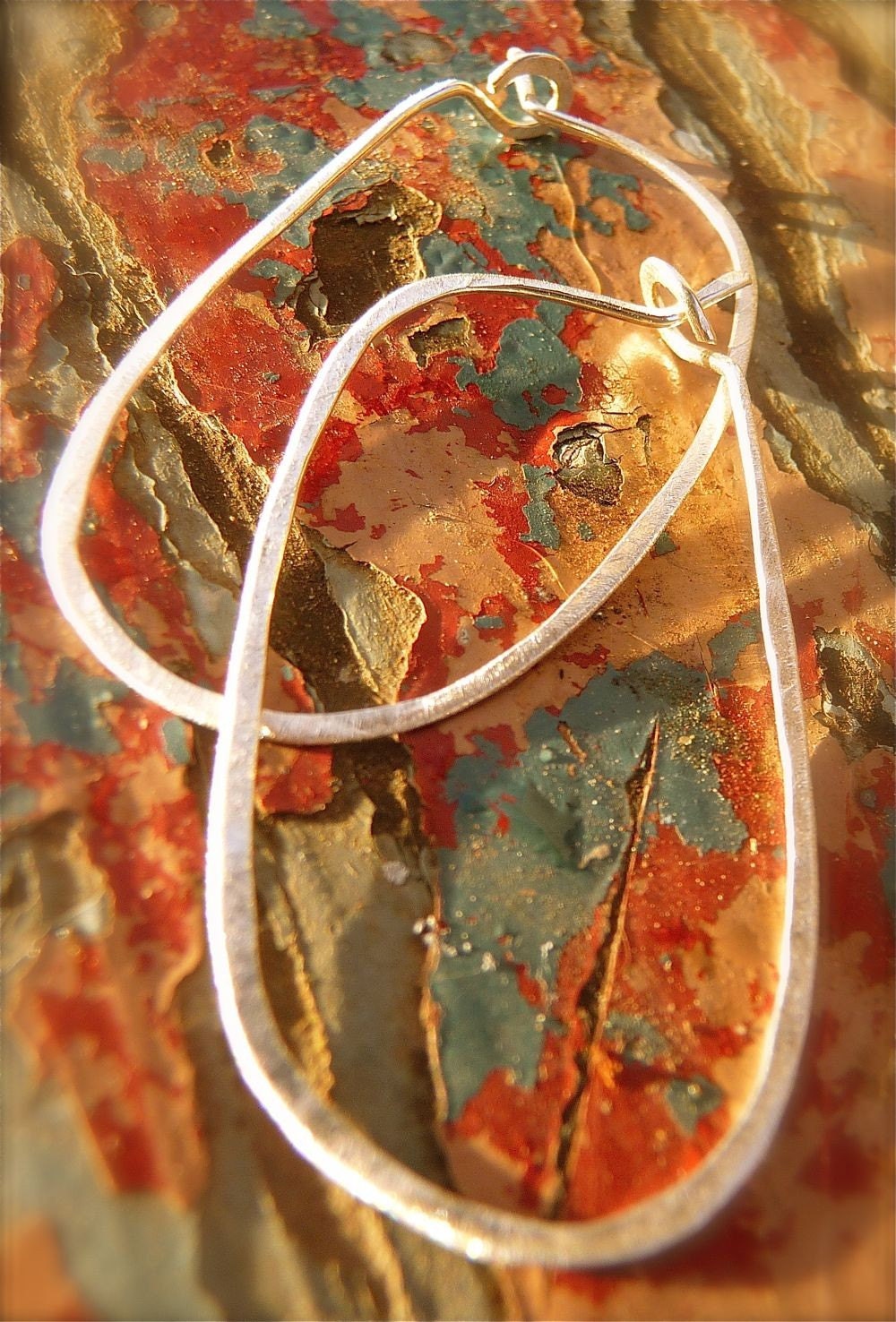Silver oval hoops