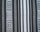 African cotton fabric - 1 and 1/2 yard of blue and white Kente cloth
