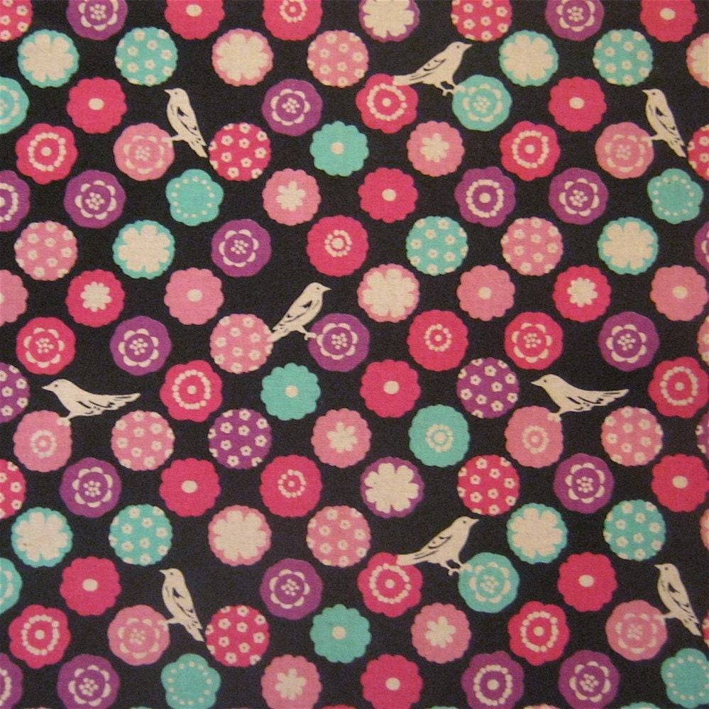 Echino decorator print - 1 yard of black Bonbon