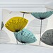 RESERVED FOR CL teal grey mustard pillow cover ,dandelion cushion cover 12 x 18 inch