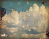 Flying in the Stars - Turquoise Red Yellow Blue Whimsical 8x10 Original Fine Art Photograph - FREE SHIPPING