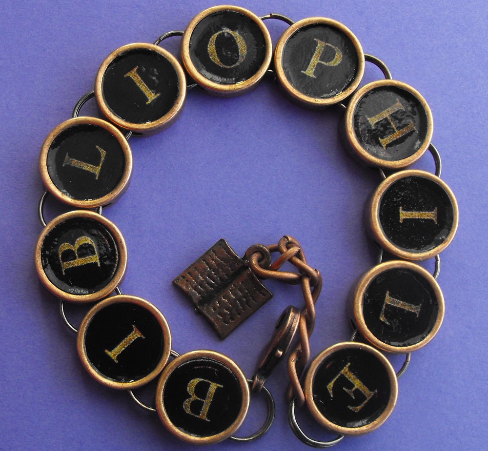 Bibliophile Bracelet Readers Writers Bookish Literary Themed Jewelry