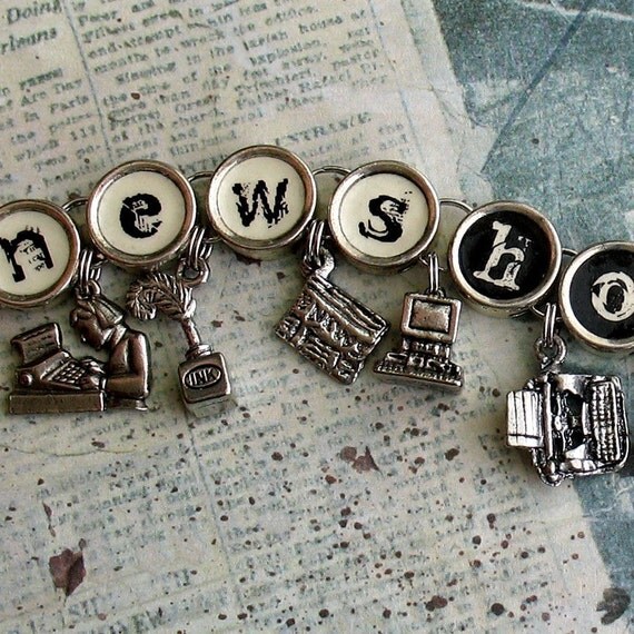 Newshound Charm Bracelet Journalist Reporter Editor Newspaper News Jewelry