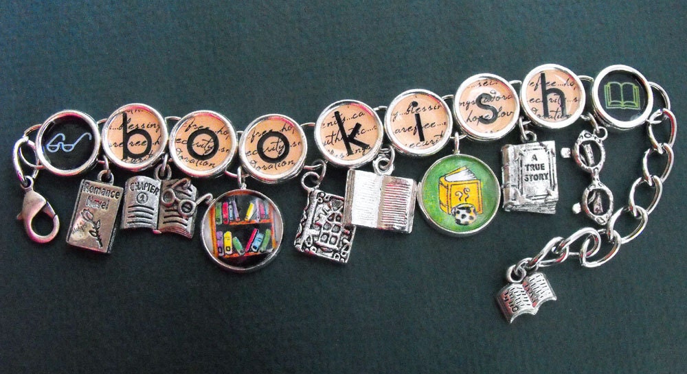 Bookish Charm Bracelet Literary Book Themed Jewelry
