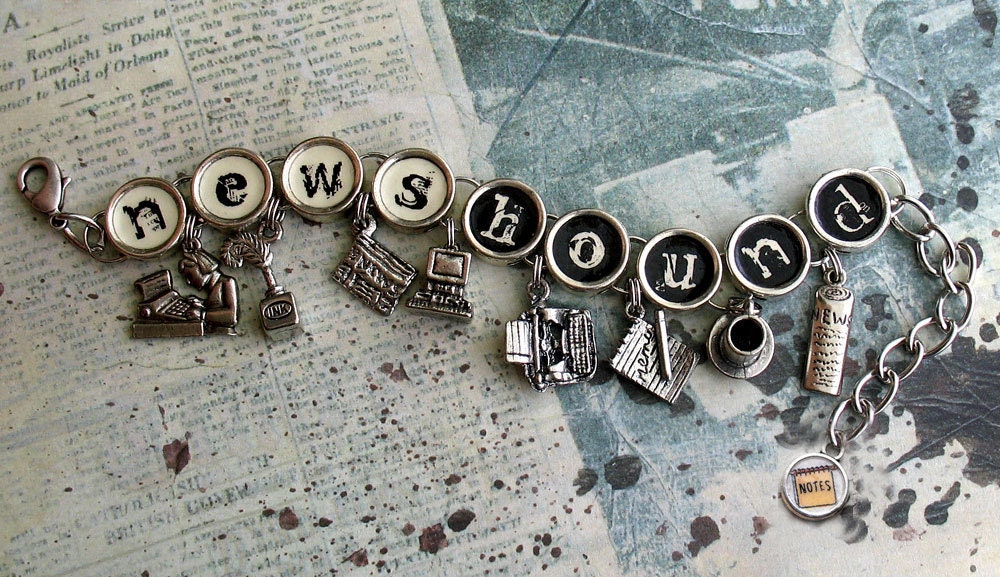 Newshound Charm Bracelet Journalist Reporter Editor Newspaper News Jewelry