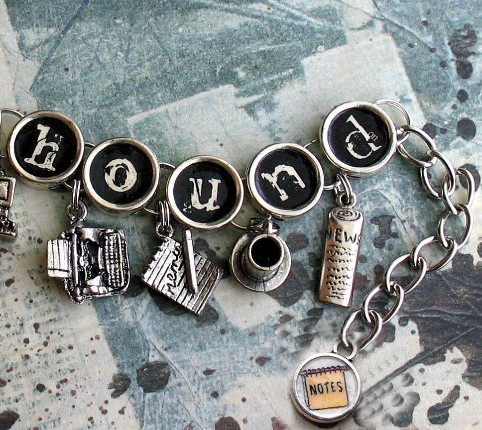 Newshound Charm Bracelet Journalist Reporter Editor Newspaper News Jewelry