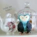Felt Owl Figurine. Mister Stormy. Blue and Gray with Copper Feet. One of a Kind. by OrdinaryMommy