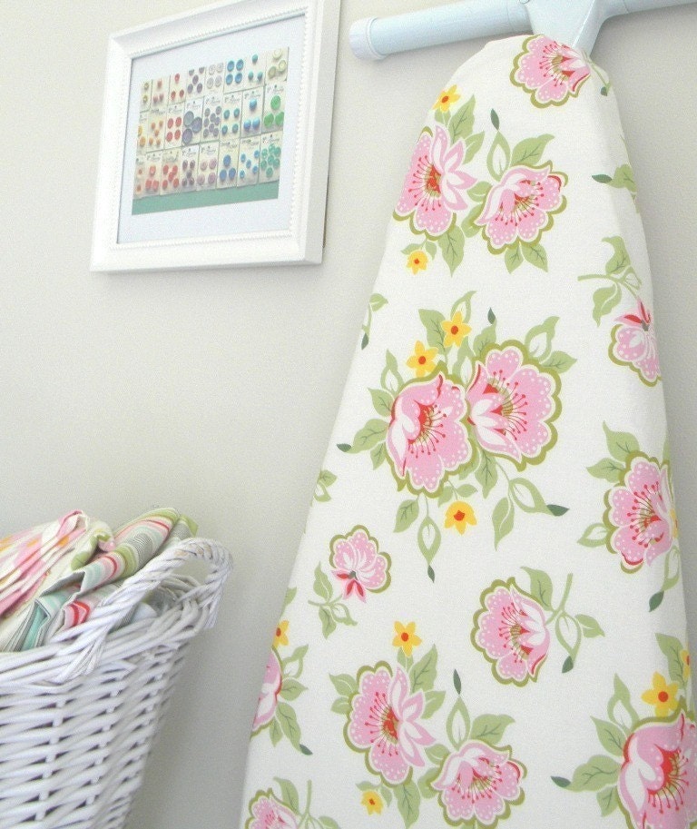 Ironing Board Cover - Church Flowers in pink