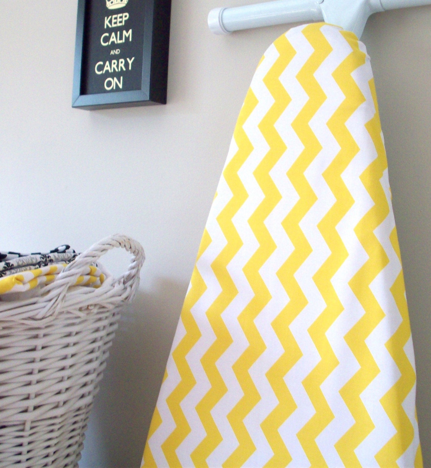 RESERVED for greymaggy - Chevron Ironing Board Cover in Yellow and White