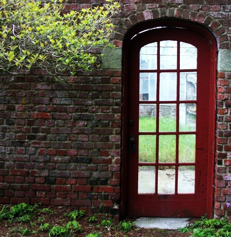 Red Door, Greenhouses, Garden Structures, Buildings, Color, 5 x 7, Fine Art Photographic Prints