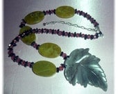 I Heard it Through the Grapevine - Asymmetrical Stone, Crystal and Shell Necklace