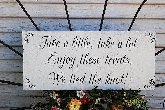 TREAT Table sign Wedding Signs Cottage Wedding Decorations 20x9