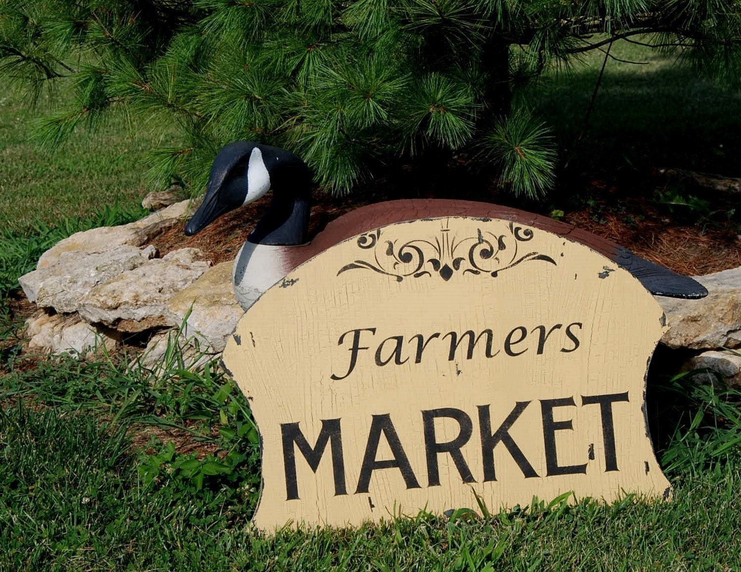Cottage Signs Vintage Style 16X24 Farmers MARKET Vintage Style Chippy Handmade and Hand Painted