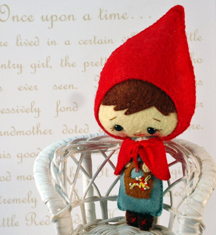 Little Red Riding Hood Doll Wool Handmade Doll MADE TO ORDER