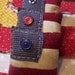 Primitive American Flag Bowl Fillers / Ornies -  Hand Pieced Quilt Patriotic Flag - Set of 3 - Red White Blue Americana