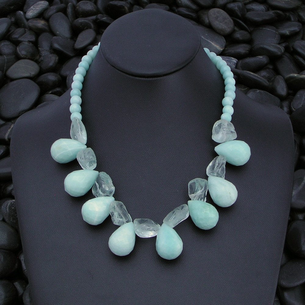 Aqua Blue Petal Necklace