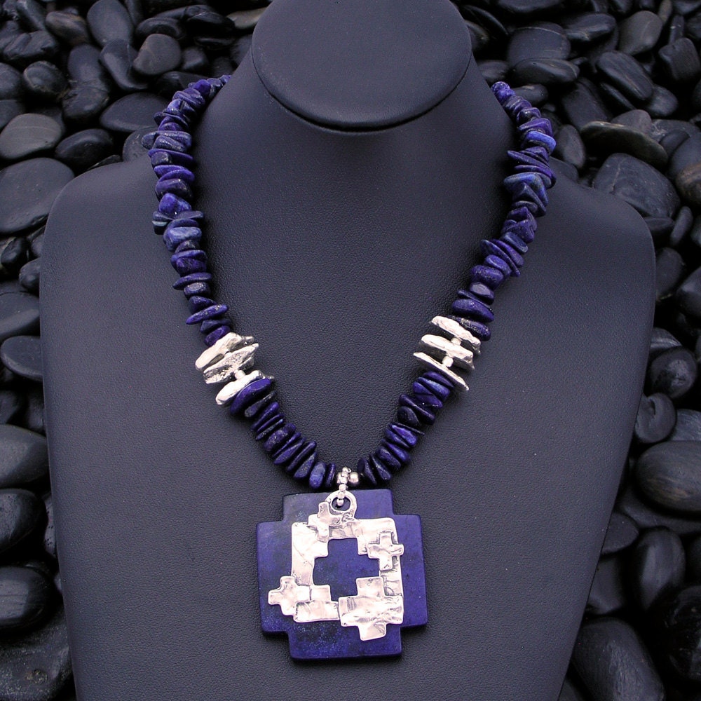 Blue Lapis Cross Necklace
