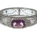 Art Deco Bracelet Antique Bangle Filigree Amethyst 1920s Vintage Jewelry