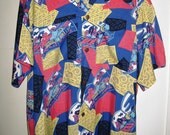 Sale Mens 1940s 40s vintage style rayon shirt XL Asian theme