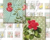 Shabby Chic Floral - Instant Download Digital Collage Sheet - .75x.83 Scrabble Tile Size 578