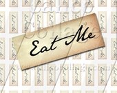 Tiny Eat Me Tags - Digital Collage Sheet - 1.25x.50 190