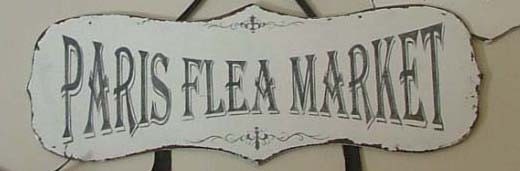 Paris Flea Market white chippy Vintage sign HP