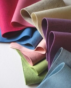 Wool Felt Set, Pastel Harmony Felt Set, Wool-Blend Heather Felt Sheets Plus 100% Merino Wool Sheets Set