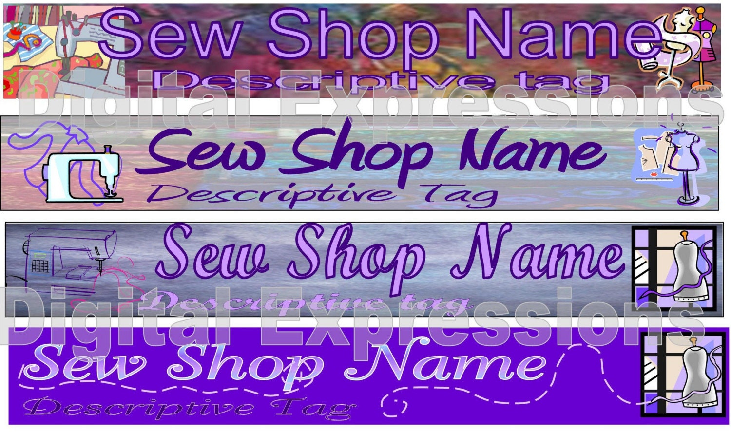 Customizable Sewing/Quilting/Fabric Shop Banner
