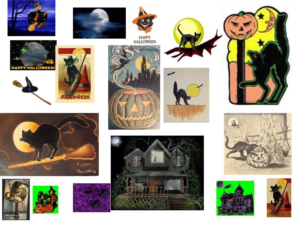 Black Cats and More printable collage sheet