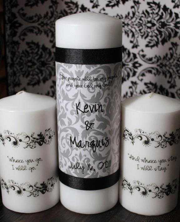 Damask Religious Unity Candle