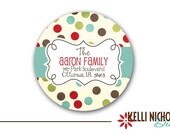 Polka Dot Christmas Address Label