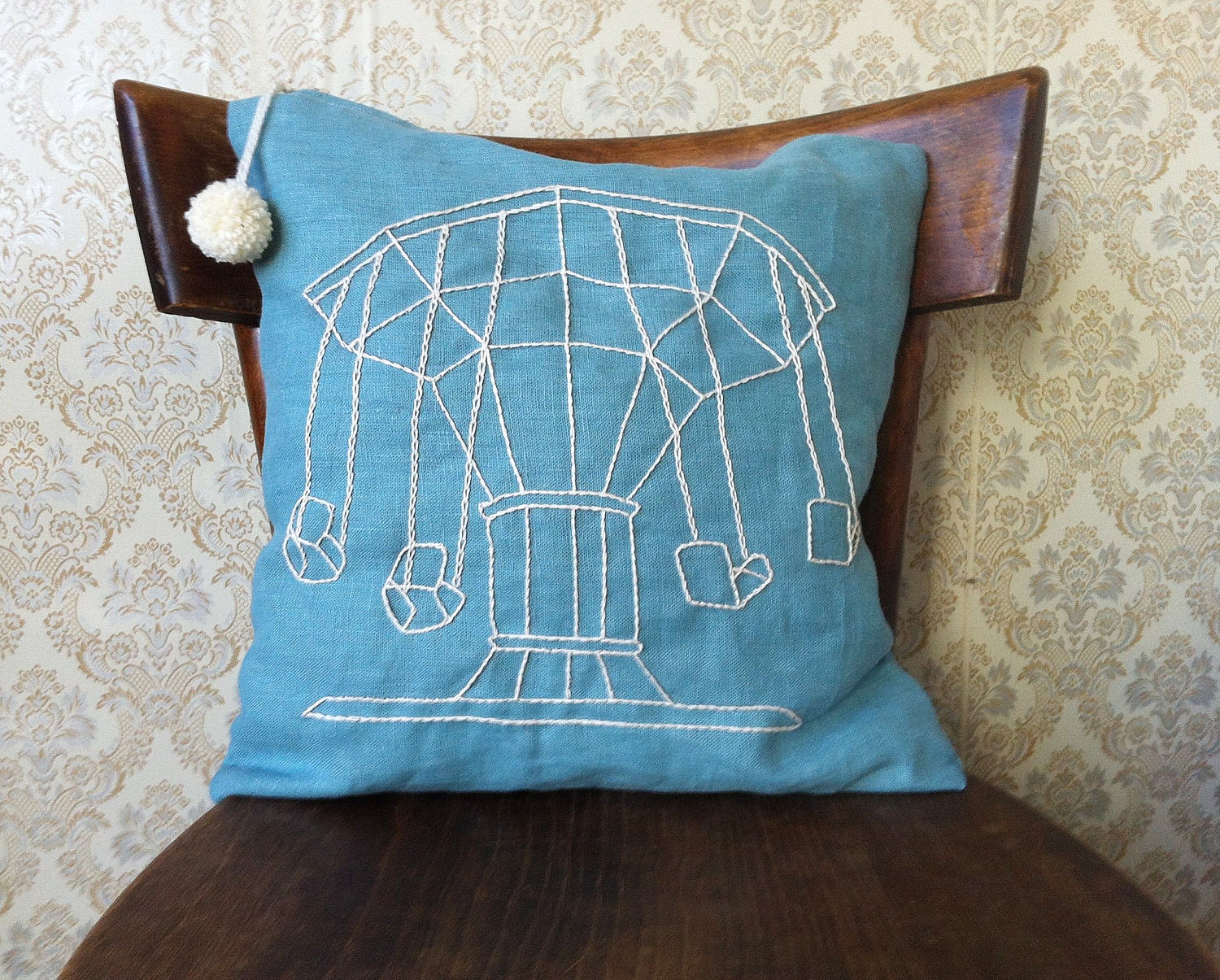 Pillow cover blue The Circus: the carousel