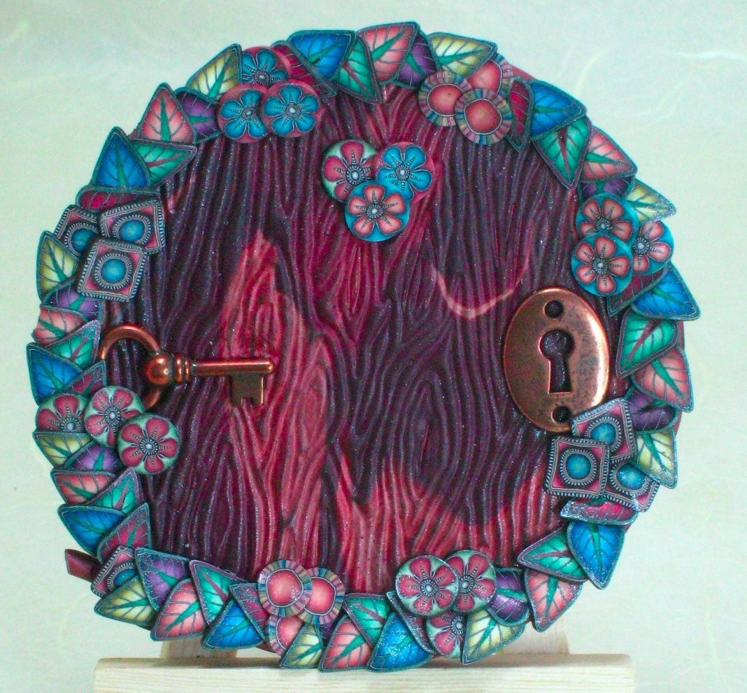 Fairy Door Magical Portal Copper Crayon Leaves