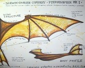 Pterothopter Mk I - hand pulled 4- color lithographic print 1 of 4