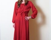 1970s ROSE BLOUSON belted dress, s-m