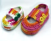 Instand Digital Download Supplies Crochet pattern Two button wide strap booties pdf