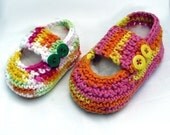 Crochet Pattern Booties with two button wide straps baby toddler