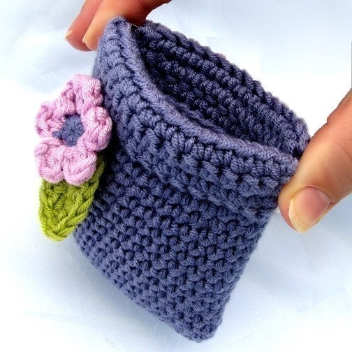 Instant digital download Crochet pattern coin purse pinch squeeze flex frame pouch with flower pdf