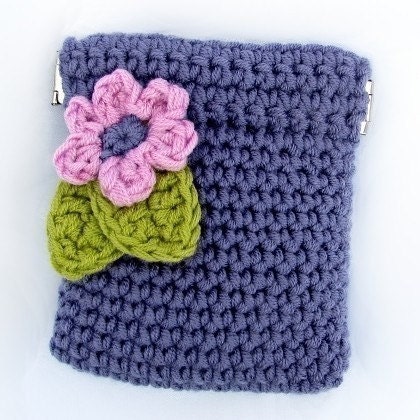 Pattern Crochet Coin Purse Squeeze Pinch Frame with Flower Instant Digital Download pdf